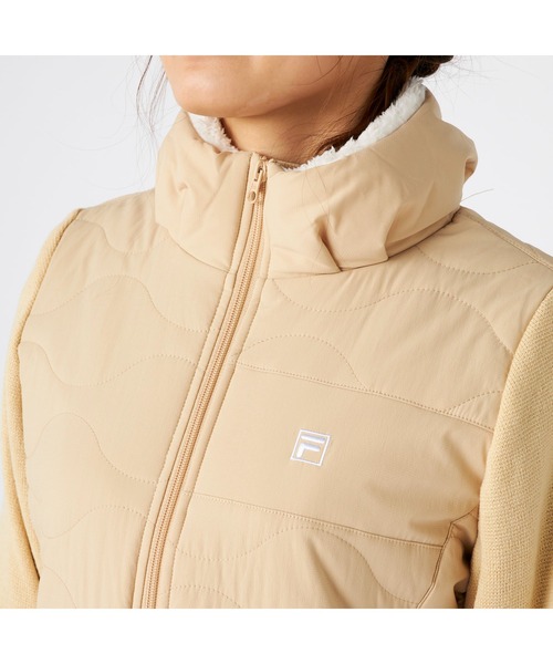 FILA GOLF(フィラゴルフ )の「FILA GOLF フィラゴルフ ゴルフウェア ワンポイント ロゴ ストレッチ 保温 中綿入り ハイブリッドジャケット(ブルゾン・レディース・ベージュ/ブラック/オフホワイト・M/L/LL)」の22枚目の写真