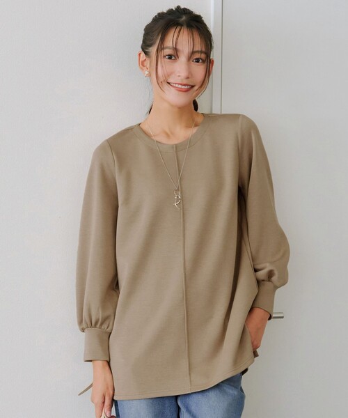 Tiaclasse(ティアクラッセ)の「ボンディングパフスリーブチュニック(Tシャツ/カットソー・レディース・モカ/チャコールグレー/ブラック/ホワイト系・S/M/L)」の18枚目の写真