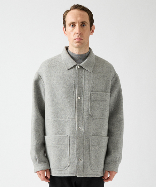 DESIGNWORKS（デザインワークス）の「Super110's フレンチ カバーオール / リバー仕立て（ブルゾン・メンズ・グレー・50/48/46/44）」の3枚目の写真