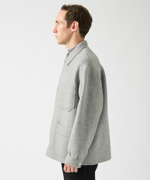 DESIGNWORKS（デザインワークス）の「Super110's フレンチ カバーオール / リバー仕立て（ブルゾン・メンズ・グレー・50/48/46/44）」の4枚目の写真