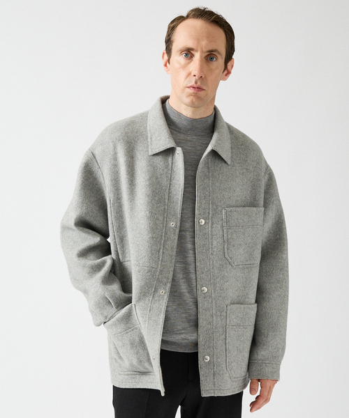 DESIGNWORKS（デザインワークス）の「Super110's フレンチ カバーオール / リバー仕立て（ブルゾン・メンズ・グレー・50/48/46/44）」の13枚目の写真