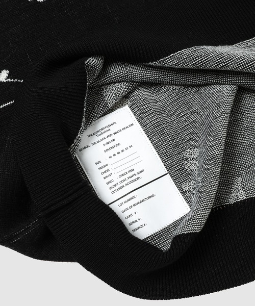 TAKAHIROMIYASHITATheSoloIst.(タカヒロミヤシタザソロイスト)の「music note pattern crew neck sweater.(ニット/セーター・メンズ・ホワイト/ブラック・46/48)」の5枚目の写真