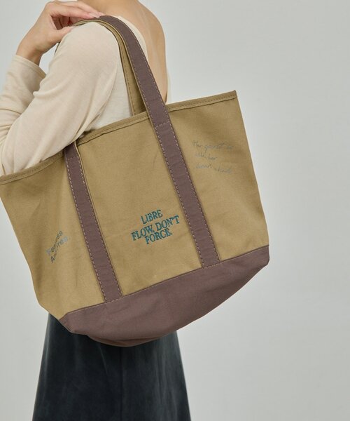 GALLARDAGALANTE（ガリャルダガランテ）の「メッセージキャンバストート（トートバッグ・レディース・ブラウン/グリーン・FREE）」の2枚目の写真