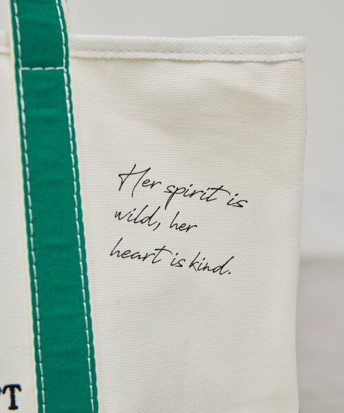 GALLARDAGALANTE（ガリャルダガランテ）の「メッセージキャンバストート（トートバッグ・レディース・ブラウン/グリーン・FREE）」の6枚目の写真