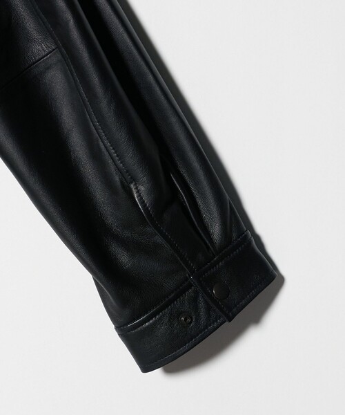 セール】シープレザー ノーカラージップブルゾン（その他アウター