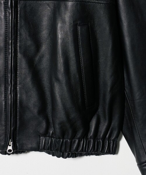 セール】シープレザー ノーカラージップブルゾン（その他アウター