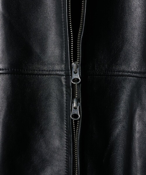 セール】シープレザー ノーカラージップブルゾン（その他アウター