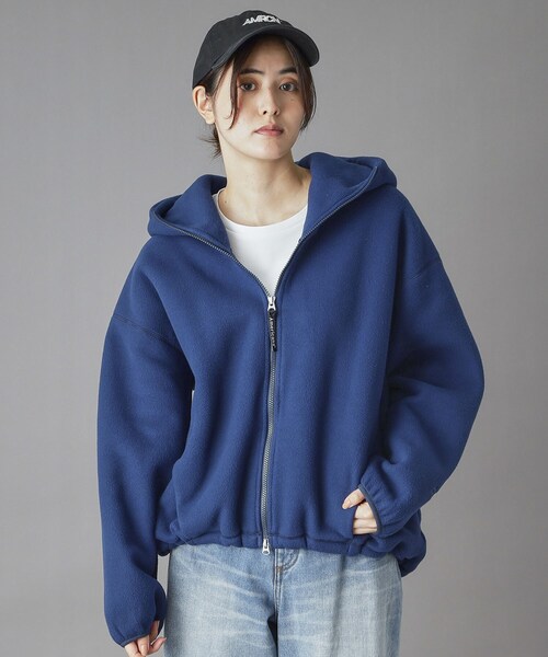 AMERICANA（アメリカーナ）の「Americana（アメリカーナ）フリースZIPパーカー（パーカー・レディース・キャメル/ネイビー・00）」の13枚目の写真