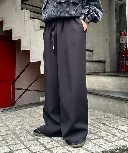 MandO（エムオー）（エムオー）の「ワイドリラックスイージーパンツ/ストライプ/無地（スラックス・メンズ・ブラック系その他/ブラック/グレー系その他・SMALL/MEDIUM/LARGE）」の2枚目の写真