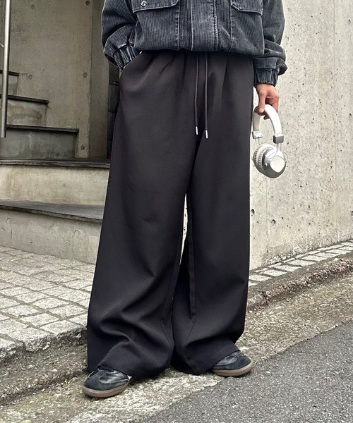 MandO（エムオー）（エムオー）の「ワイドリラックスイージーパンツ/ストライプ/無地（スラックス・メンズ・ブラック系その他/ブラック/グレー系その他・SMALL/MEDIUM/LARGE）」の6枚目の写真