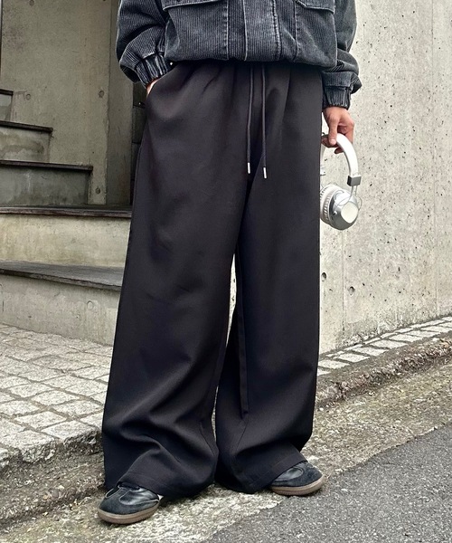 MandO（エムオー）（エムオー）の「ワイドリラックスイージーパンツ/ストライプ/無地（スラックス・メンズ・ブラック系その他/ブラック/グレー系その他・SMALL/MEDIUM/LARGE）」の4枚目の写真