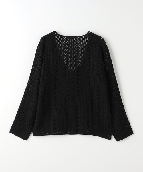 A DAY IN THE LIFE UNITED ARROWS（アデイインザライフユナイテッドアローズ）の「クロシェ Vネックカーディガン ＜A DAY IN THE LIFE＞（ニット/セーター・レディース・ナチュラル/ブラック・FREE）」の6枚目の写真