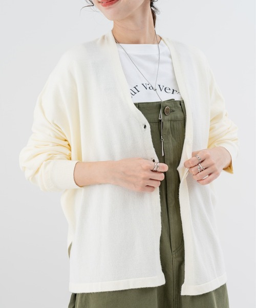 refinedworks（リファインドワークス）の「【refinedworks】しっとりとした上品な質感の デイリーニットカーディガン（カーディガン/ボレロ・レディース・レッド/ブラウン/オフホワイト・FREE）」の13枚目の写真