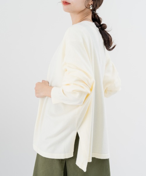 refinedworks（リファインドワークス）の「【refinedworks】しっとりとした上品な質感の デイリーニットカーディガン（カーディガン/ボレロ・レディース・レッド/ブラウン/オフホワイト・FREE）」の14枚目の写真