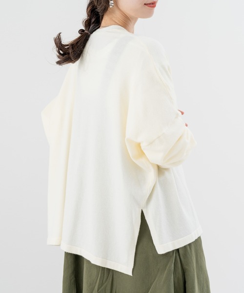 refinedworks（リファインドワークス）の「【refinedworks】しっとりとした上品な質感の デイリーニットカーディガン（カーディガン/ボレロ・レディース・レッド/ブラウン/オフホワイト・FREE）」の15枚目の写真