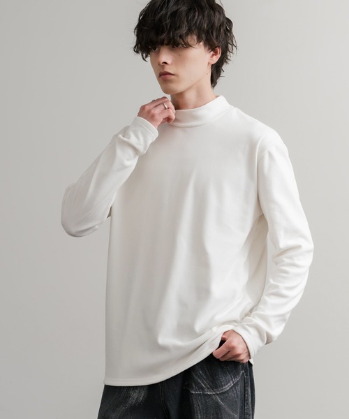 Rocky Monroe(ロッキーモンロー)の「ストレッチフリースハイネック長袖Tシャツ(Tシャツ/カットソー・メンズ・チャコール/ネイビー/オフホワイト/ブラック/ワイン/カーキ・M/L/LL)」の8枚目の写真