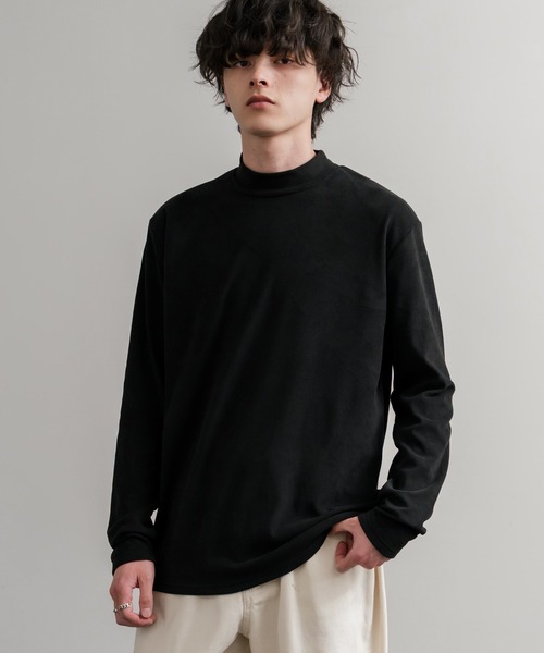 Rocky Monroe(ロッキーモンロー)の「ストレッチフリースハイネック長袖Tシャツ(Tシャツ/カットソー・メンズ・チャコール/ネイビー/オフホワイト/ブラック/ワイン/カーキ・M/L/LL)」の11枚目の写真