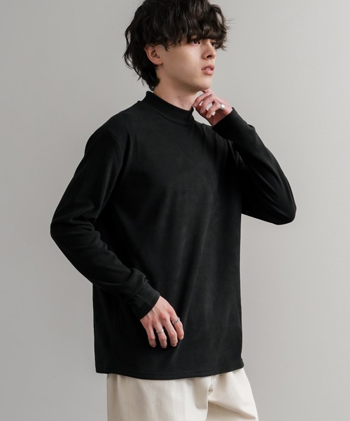 Rocky Monroe(ロッキーモンロー)の「ストレッチフリースハイネック長袖Tシャツ(Tシャツ/カットソー・メンズ・チャコール/ネイビー/オフホワイト/ブラック/ワイン/カーキ・M/L/LL)」の12枚目の写真