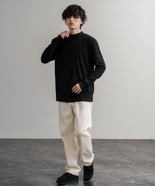 Rocky Monroe(ロッキーモンロー)の「ストレッチフリースハイネック長袖Tシャツ(Tシャツ/カットソー・メンズ・チャコール/ネイビー/オフホワイト/ブラック/ワイン/カーキ・M/L/LL)」の14枚目の写真