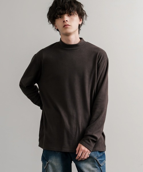 Rocky Monroe(ロッキーモンロー)の「ストレッチフリースハイネック長袖Tシャツ(Tシャツ/カットソー・メンズ・チャコール/ネイビー/オフホワイト/ブラック/ワイン/カーキ・M/L/LL)」の15枚目の写真