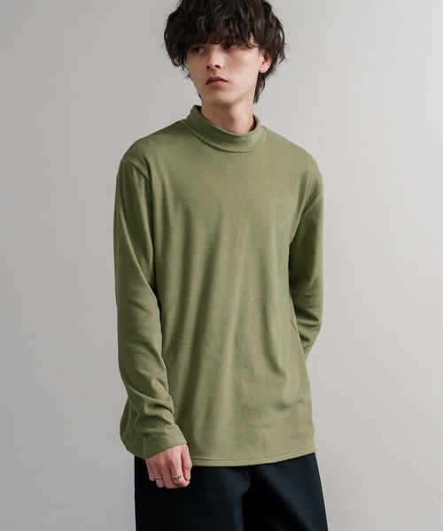 Rocky Monroe(ロッキーモンロー)の「ストレッチフリースハイネック長袖Tシャツ(Tシャツ/カットソー・メンズ・チャコール/ネイビー/オフホワイト/ブラック/ワイン/カーキ・M/L/LL)」の19枚目の写真