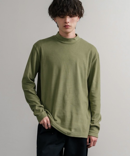 Rocky Monroe(ロッキーモンロー)の「ストレッチフリースハイネック長袖Tシャツ(Tシャツ/カットソー・メンズ・チャコール/ネイビー/オフホワイト/ブラック/ワイン/カーキ・M/L/LL)」の20枚目の写真