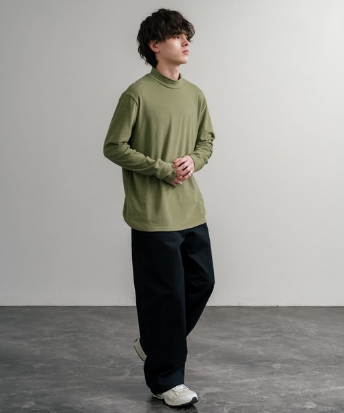 Rocky Monroe(ロッキーモンロー)の「ストレッチフリースハイネック長袖Tシャツ(Tシャツ/カットソー・メンズ・チャコール/ネイビー/オフホワイト/ブラック/ワイン/カーキ・M/L/LL)」の21枚目の写真