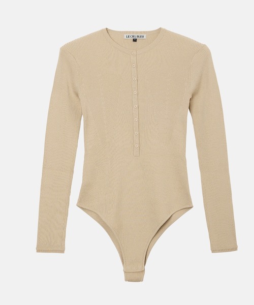 LE CIEL BLEU（ルシェルブルー）の「リブドニットボディスーツ / Ribbed Knit Bodysuits（ニット/セーター・レディース・ベージュ/ブラック・36）」の10枚目の写真