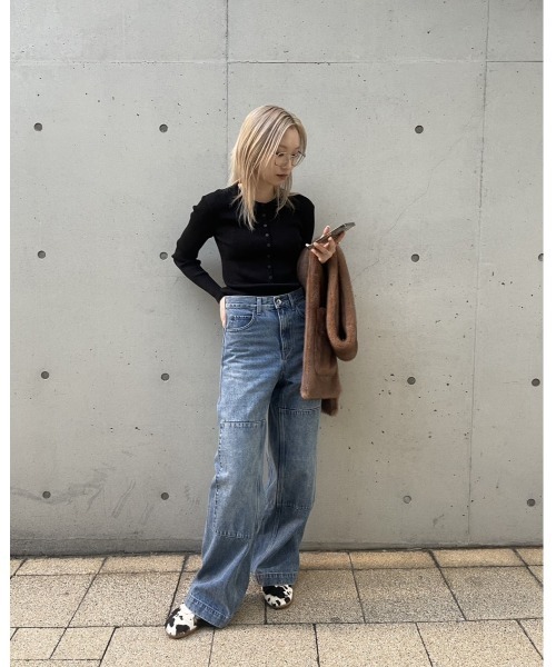 LE CIEL BLEU（ルシェルブルー）の「リブドニットボディスーツ / Ribbed Knit Bodysuits（ニット/セーター・レディース・ベージュ/ブラック・36）」の15枚目の写真