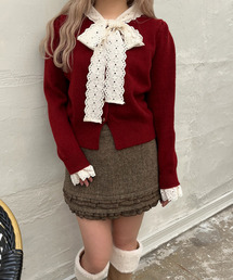 MORE self LOVE（モアセルフラブ）の「レースリボンカーディガン（ニット/セーター）」