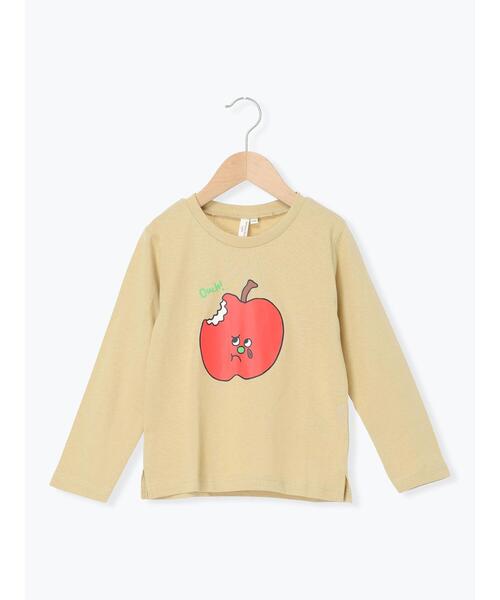 Samansa Mos2 Lagom(サマンサモスモスラーゴム)の「リンゴプリントロンT(Tシャツ/カットソー・キッズ・イエロー/オレンジ/ターコイズブルー・130/95/120/110/100)」の2枚目の写真