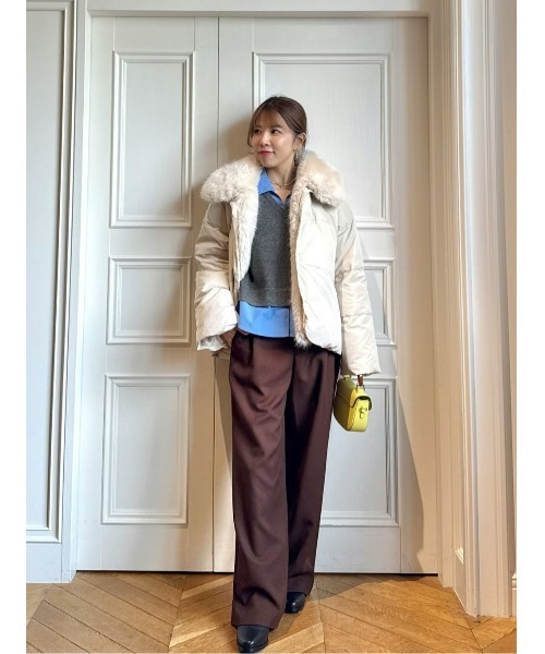 ファーカラーショートダウンコート（ダウンジャケット/コート