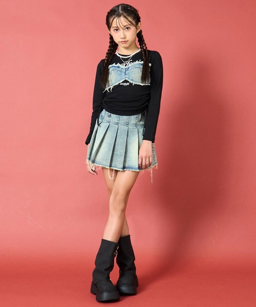 ANAP GｉRL（アナップガール）の「ロゴ 刺繍入り カバー ブーツ（ブーツ・キッズ・ブラック/ブラウン・XS/S/M/L）」の5枚目の写真