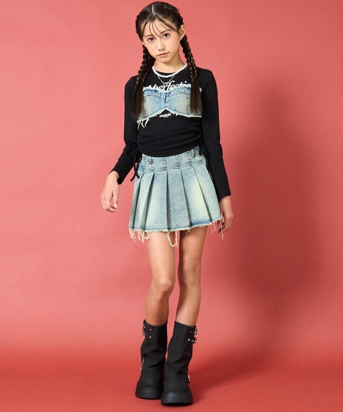 ANAP GｉRL（アナップガール）の「ロゴ 刺繍入り カバー ブーツ（ブーツ・キッズ・ブラック/ブラウン・XS/S/M/L）」の6枚目の写真