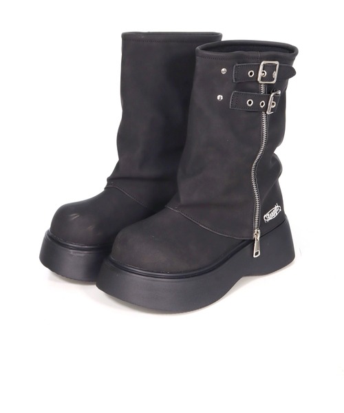 ANAP GｉRL（アナップガール）の「ロゴ 刺繍入り カバー ブーツ（ブーツ・キッズ・ブラック/ブラウン・XS/S/M/L）」の12枚目の写真