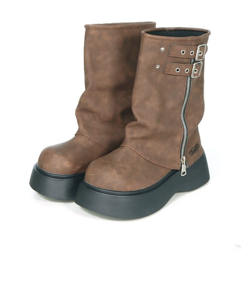 ANAP GｉRL（アナップガール）の「ロゴ 刺繍入り カバー ブーツ（ブーツ・キッズ・ブラック/ブラウン・XS/S/M/L）」の13枚目の写真