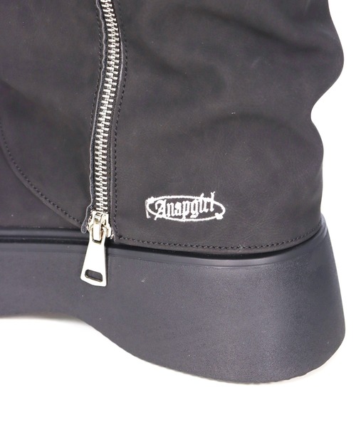 ANAP GｉRL（アナップガール）の「ロゴ 刺繍入り カバー ブーツ（ブーツ・キッズ・ブラック/ブラウン・XS/S/M/L）」の21枚目の写真