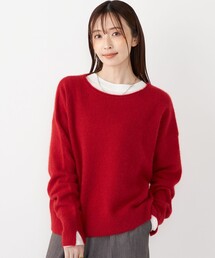 SHIPS Colors:フォックス アンゴラ ボートネック ニット◇