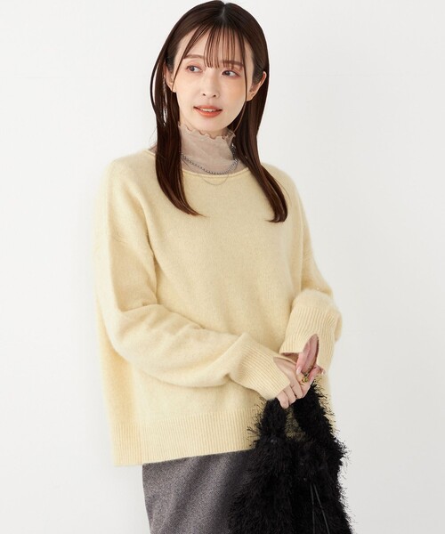 SHIPS Colors:フォックス アンゴラ ボートネック ニット◇（ニット