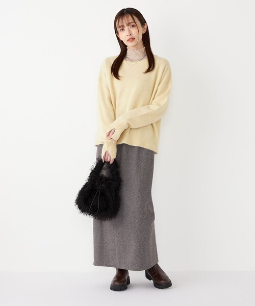 SHIPS Colors(シップス カラーズ)の「SHIPS Colors:フォックス アンゴラ ボートネック ニット◇(ニット/セーター・レディース・ネイビー/クリーム/レッド・ONE SIZE)」の15枚目の写真