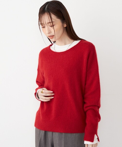 SHIPS Colors:フォックス アンゴラ ボートネック ニット◇（ニット