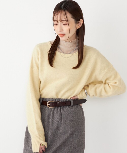 SHIPS Colors:フォックス アンゴラ ボートネック ニット◇（ニット