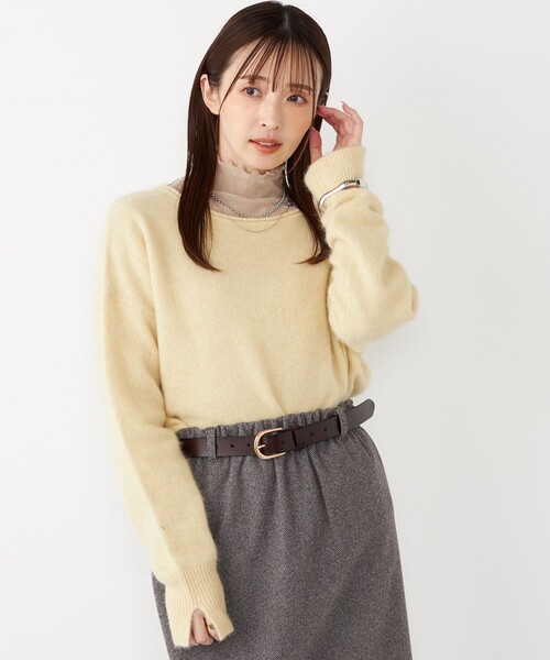 SHIPS Colors:フォックス アンゴラ ボートネック ニット◇（ニット