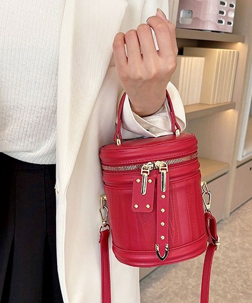 セール】【2WAYショルダー付】 レザータッチコンパクトバニティバッグ