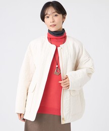 【カタログ掲載】【マシンウォッシャブル】アニマルキルトノーカラージャケット