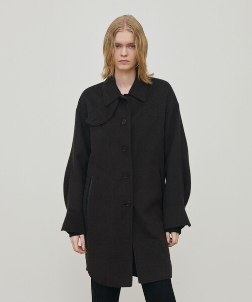 ライトダブルフェイスシャギー チンベルト付きコート（その他アウター