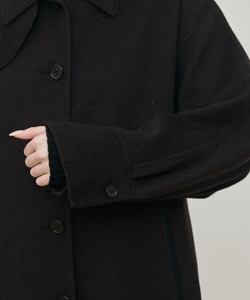 ライトダブルフェイスシャギー チンベルト付きコート（その他アウター