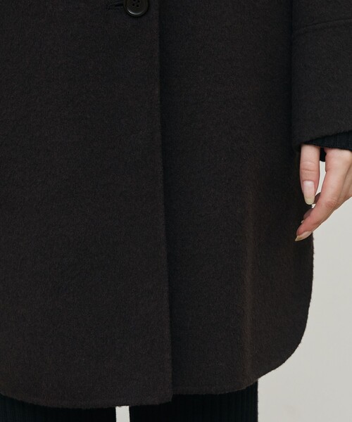 ライトダブルフェイスシャギー チンベルト付きコート（その他アウター