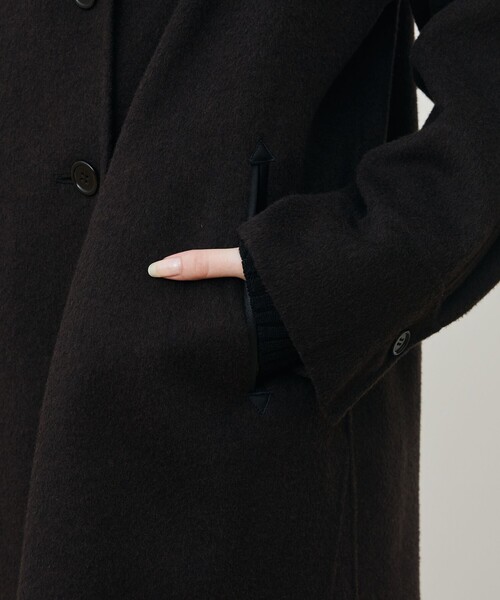 ライトダブルフェイスシャギー チンベルト付きコート（その他アウター