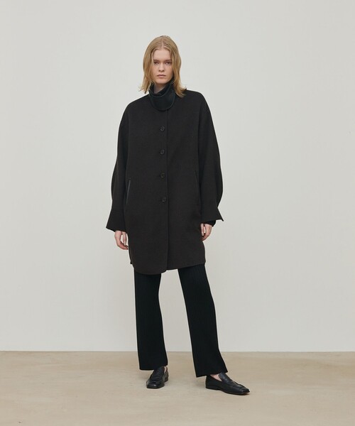 ライトダブルフェイスシャギー チンベルト付きコート（その他アウター